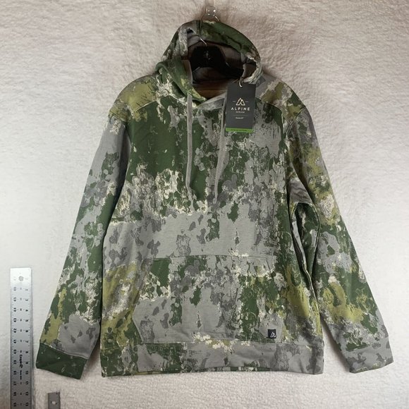 Alpine Design Hoodie‎ Men's Medium Green Cotton Camo Long Sleeve Pullover 7239 - Picture 1 of 8